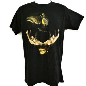 Bay Island Sportswear Tee Black Bird Hands Peace M